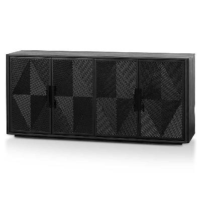 saanvi 1.72m wooden buffet unit - full black 