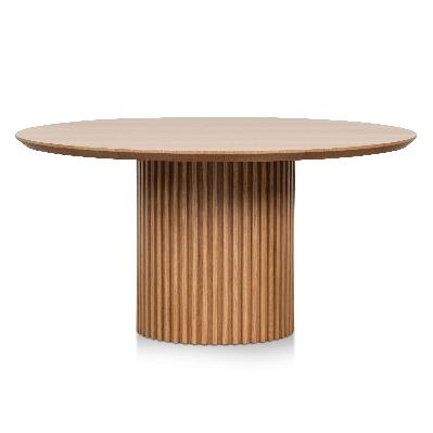 marty 1.5m wooden round dining table - natural 