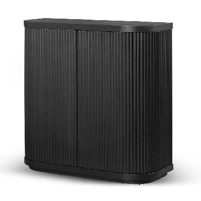 elino 100cm wooden storage cabinet - black 