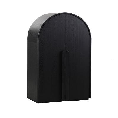 alora 150cm (h) ash curve cabinet - full black 