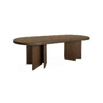 roshan 2.4m pill shape dining table - caramel oak