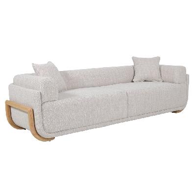 block 3 seater sofa - beige linen