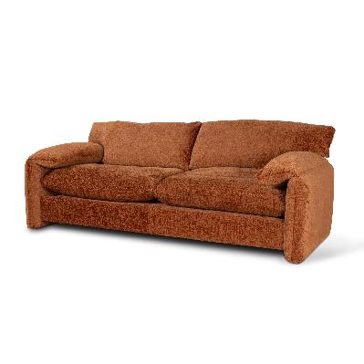 jordie 3 seater fabric sofa - pumpkin