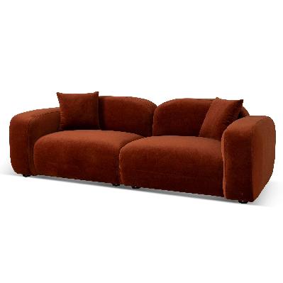 soma 3 seater sofa - umber orange