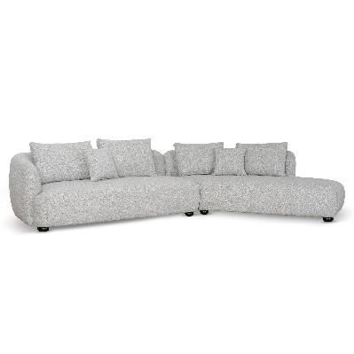 marius 3 seater right chaise sofa - clay grey