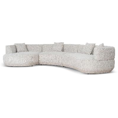 roly modular left chaise sofa - coral natural linen
