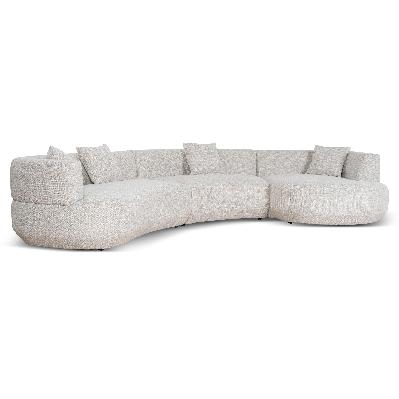 roly modular right chaise sofa - coral natural linen
