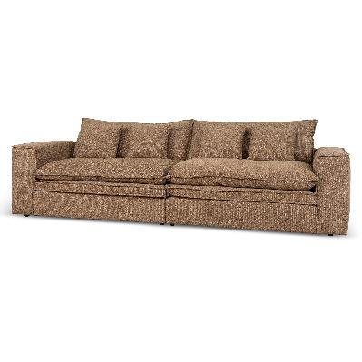 bucha 3 seater fabric sofa - almond brown