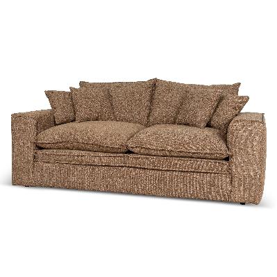 bucha 2 seater fabric sofa - almond brown