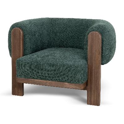 montara walnut armchair - bush green