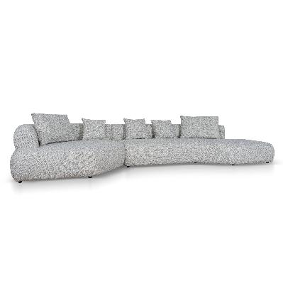 liora right chaise corner sofa - noah silver lining