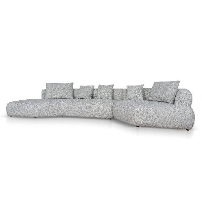 liora left chaise corner sofa - noah silver lining