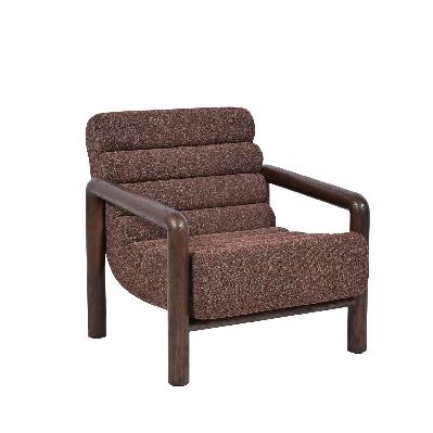 doretta fabric lounge chair - moss brown