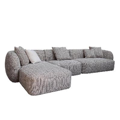 ravello 4 seater left chaise sofa - plush spec brown