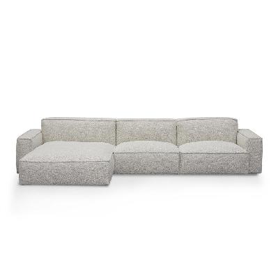 roshil left chaise fabric sofa - fog grey 