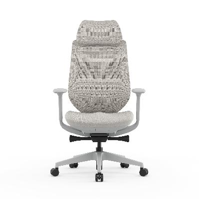 velsan mesh office chair - light grey with headrest