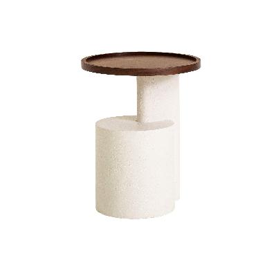 terra white side table - walnut