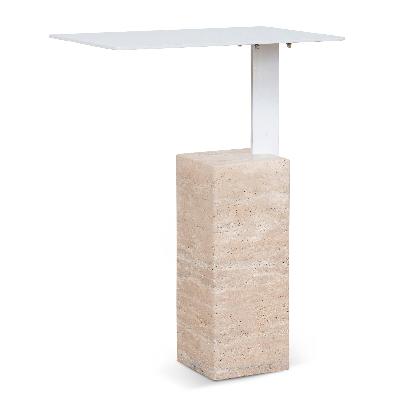hilaria 40cm matte white side table - natural