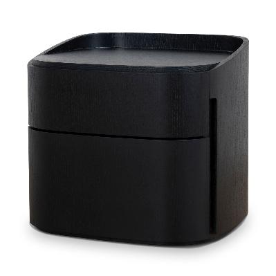 cube bedside table - full black