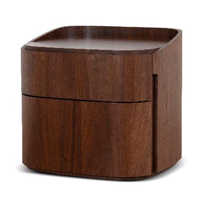 cube bedside table - walnut