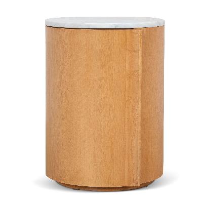 vionne round bedside table - natural