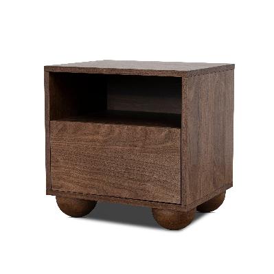 haley 50cm bedside table - walnut