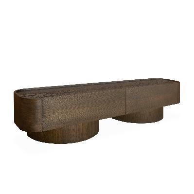 gidon 2.2m tv entertainment unit - caramel oak