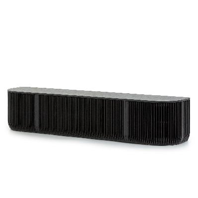 arvena 2.15m tv entertainment unit - black stain