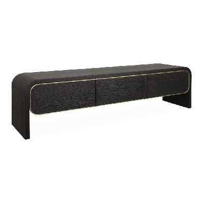 boran 2m tv entertainment unit - textured espresso black