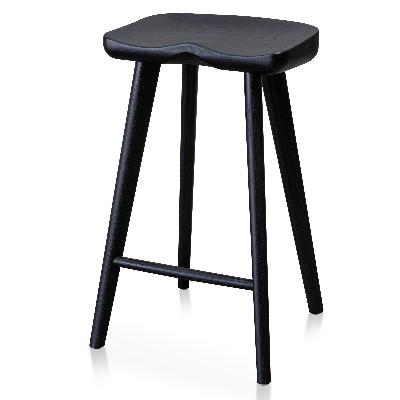 set of 2 - bethan 65cm wooden bar stool - black