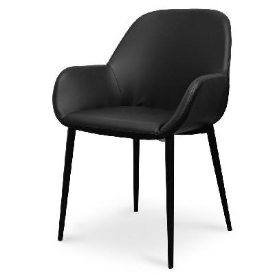 set of 2 - lynton dining chair - full black