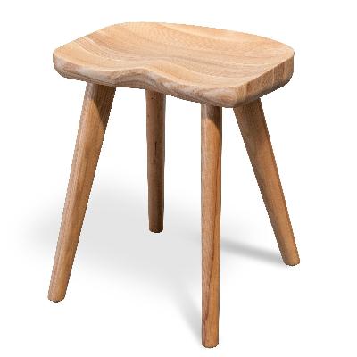 set of 2 - moxie 45cm wooden lowstool - natural 