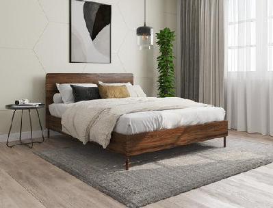 ari wooden walnut bed frame queen 