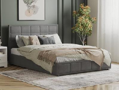 clair grey fabric gas lift bed frame king single
