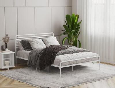 bailey white metal bed frame king single