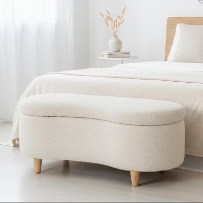 belize beige teddy ottoman single