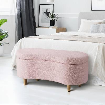 belize pink teddy ottoman single