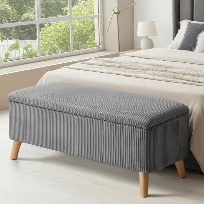 borneo grey polyester ottoman single