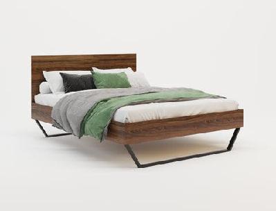 atlas wooden walnut bed frame double 