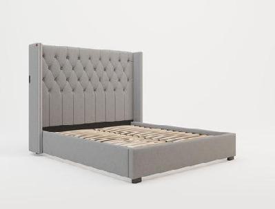 bologna grey fabric bed frame queen 