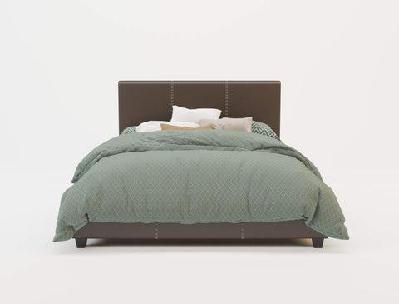 como brown faux leather bed frame queen 