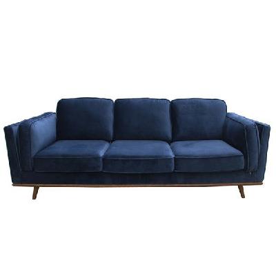 3+2 seater sofa bluefabric lounge set for living room couch with wooden frame 