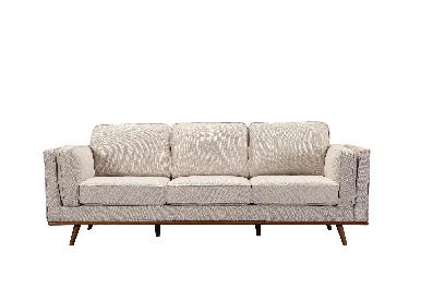 3 seater sofa beige fabric modern lounge set for living room couch with wooden frame 