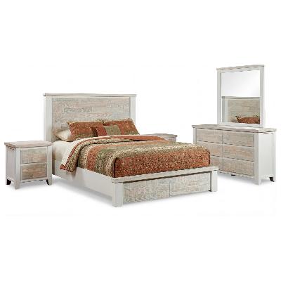 coastal grey and miami white colour storage bedroom suite with dresser queen