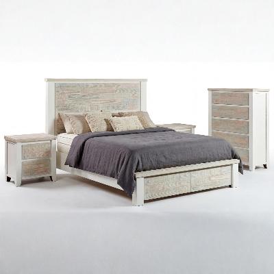 coastal grey and miami white colour storage bedroom suite with tallboy king