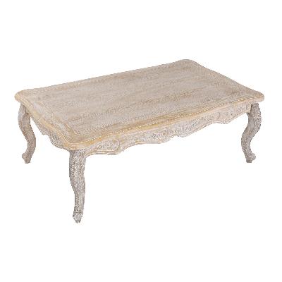coffee table oak wood plywood veneer white washed finish 