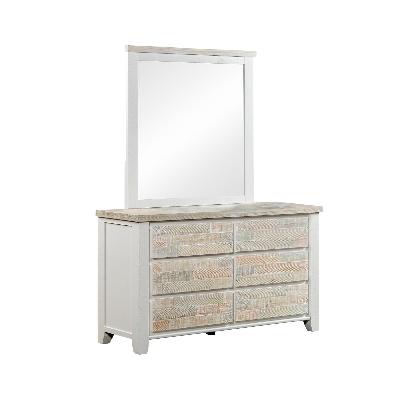 dressing chest with mirror coastal mirror grey and miami white colour 6 drawers