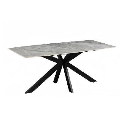 dining table rectangular shape grey sintered stone top 