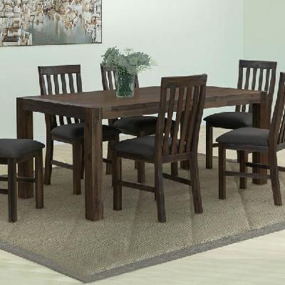 dining table 180cm medium size with solid acacia wooden base in chocolate colour 