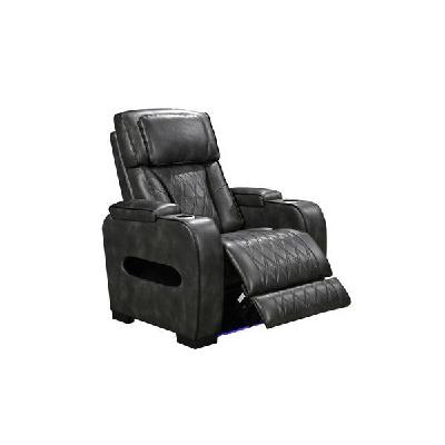 1r electric recliner led air leather dark grey 